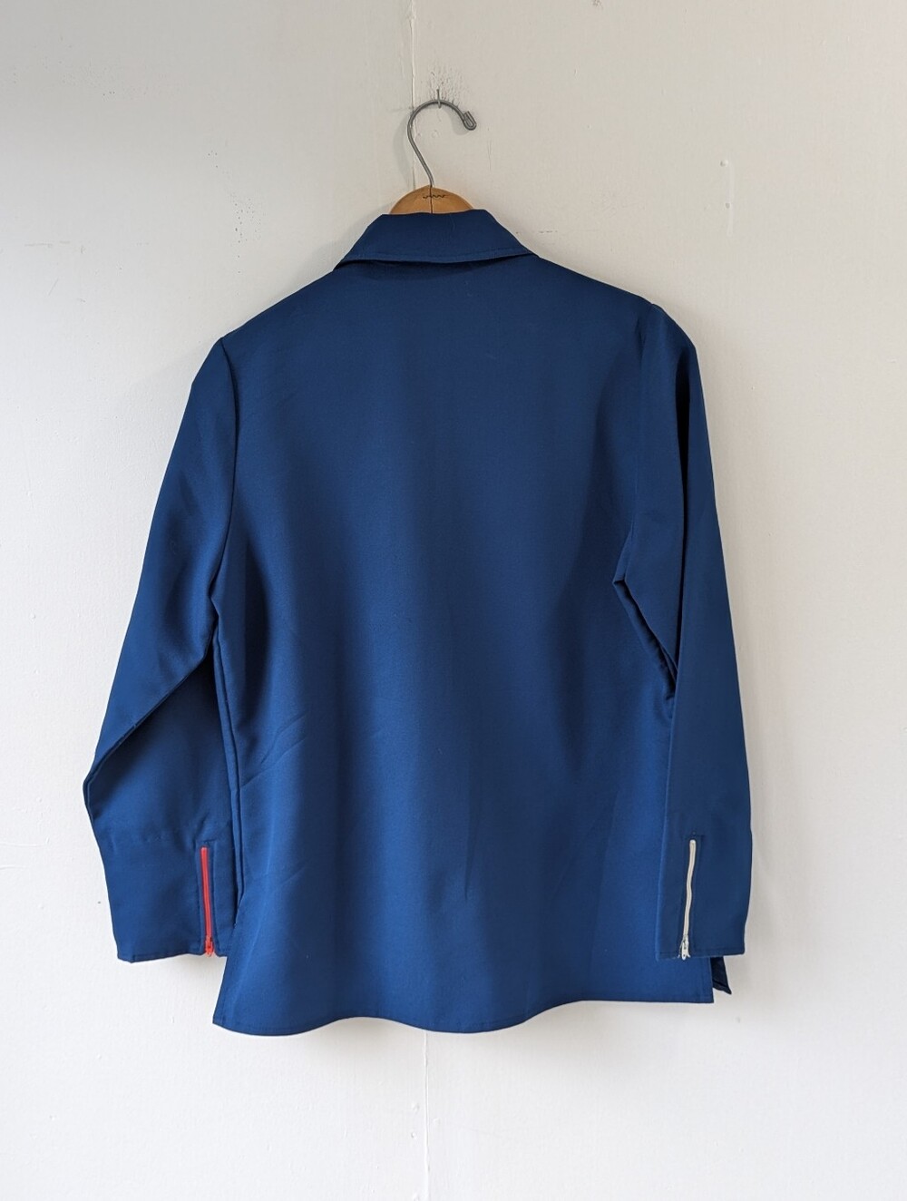 Vintage King James Utility Pocket Shirt Button Up Blue with Contrast Zip Accents - Picture 6 of 14